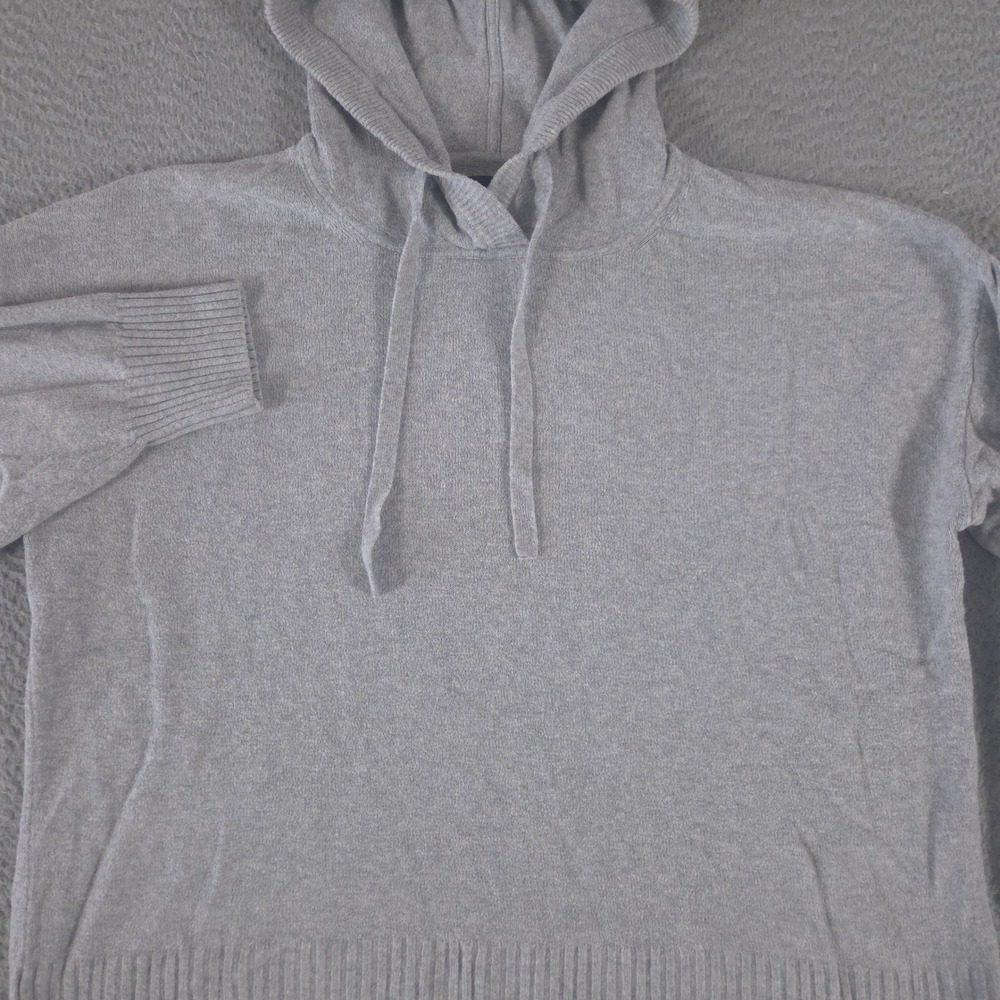 Gap Hoodie Womens XL Gray‎ Softest Sweater Knit Pullover Long Sleeve Ribbed Trim